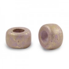 DQ Greek Ceramic beads 9mm Gold spot - Lilac purple
